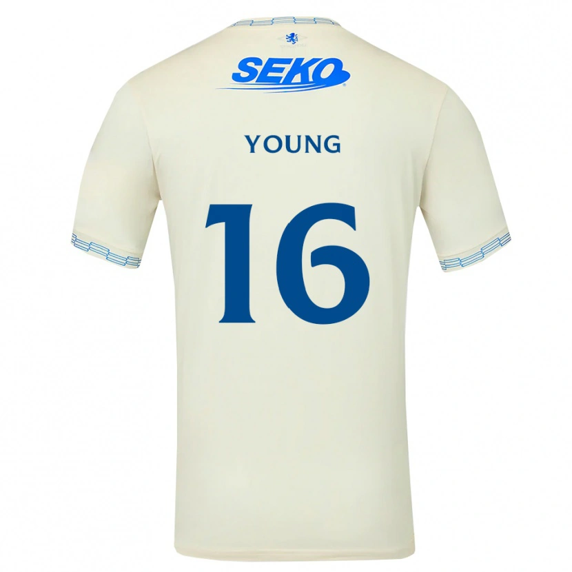 Danxen Criança Camisola Calum Young #16 Azul Céu Profundo Branco Alternativa 2026/27 Camisa