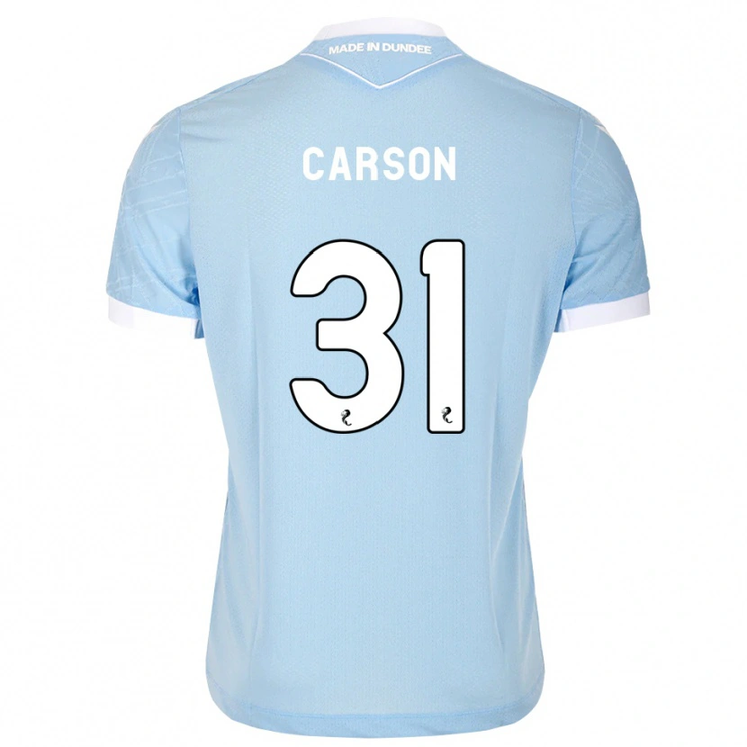 Danxen Criança Camisola Trevor Carson #31 Azul Céu Claro Branco Alternativa 2026/27 Camisa