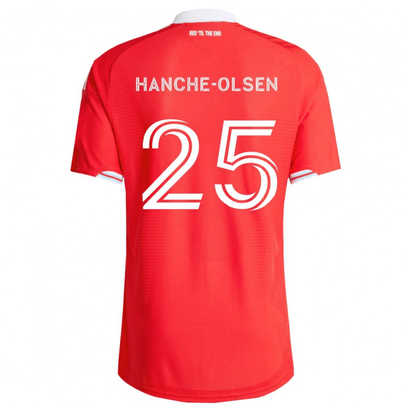 Danxen Criança Camisola Andreas Hanche-Olsen #25 Vermelho Azul Profundo Branco Principal 2026/27 Camisa