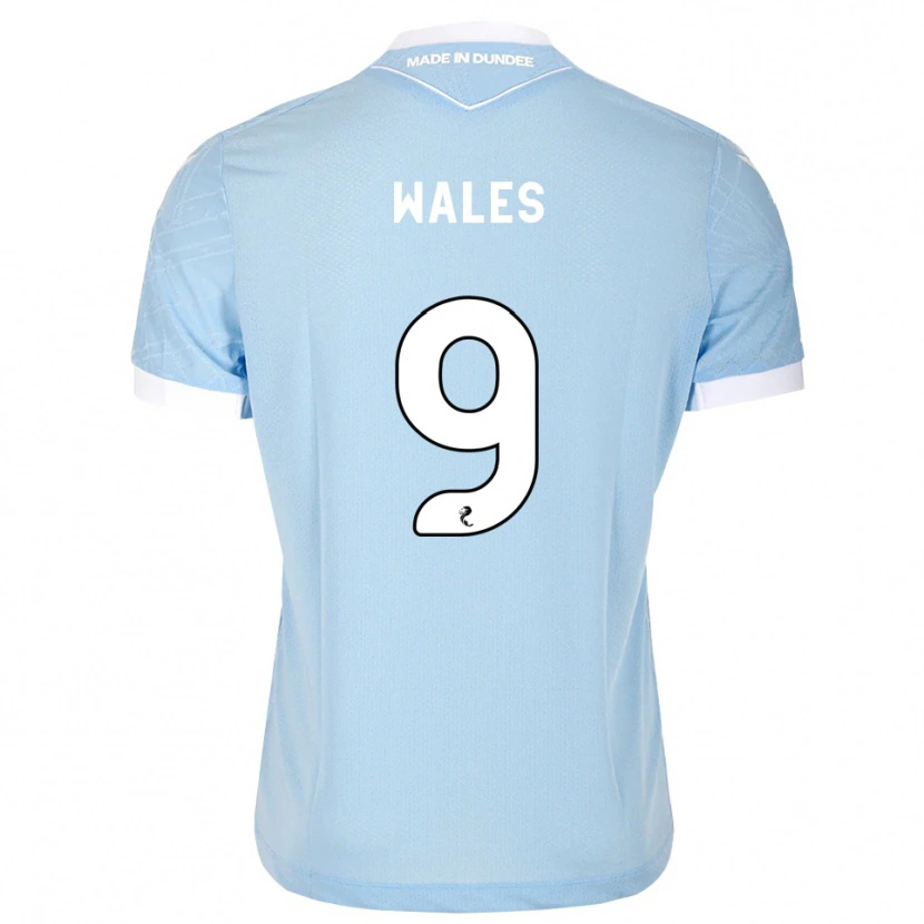 Danxen Criança Camisola Bobby Wales #9 Azul Céu Claro Branco Alternativa 2026/27 Camisa
