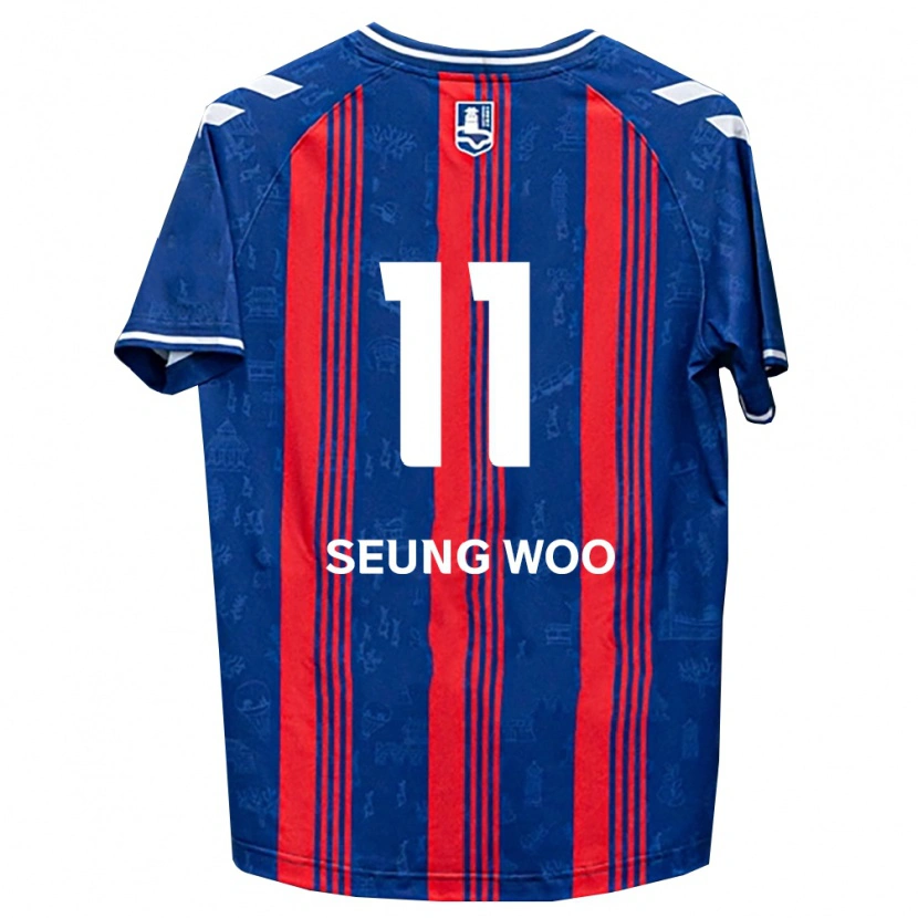 Danxen Homem Camisola Seung-Woo Lee #11 Azul Vermelho Branco Principal 2026/27 Camisa