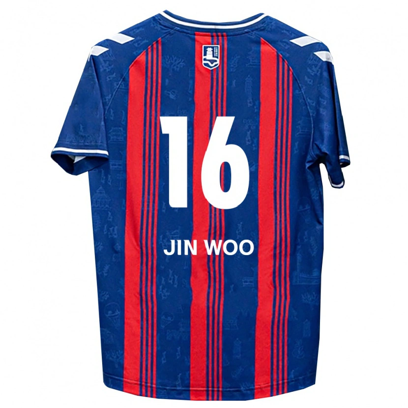 Danxen Homem Camisola Jin-Woo Jo #16 Azul Vermelho Branco Principal 2026/27 Camisa