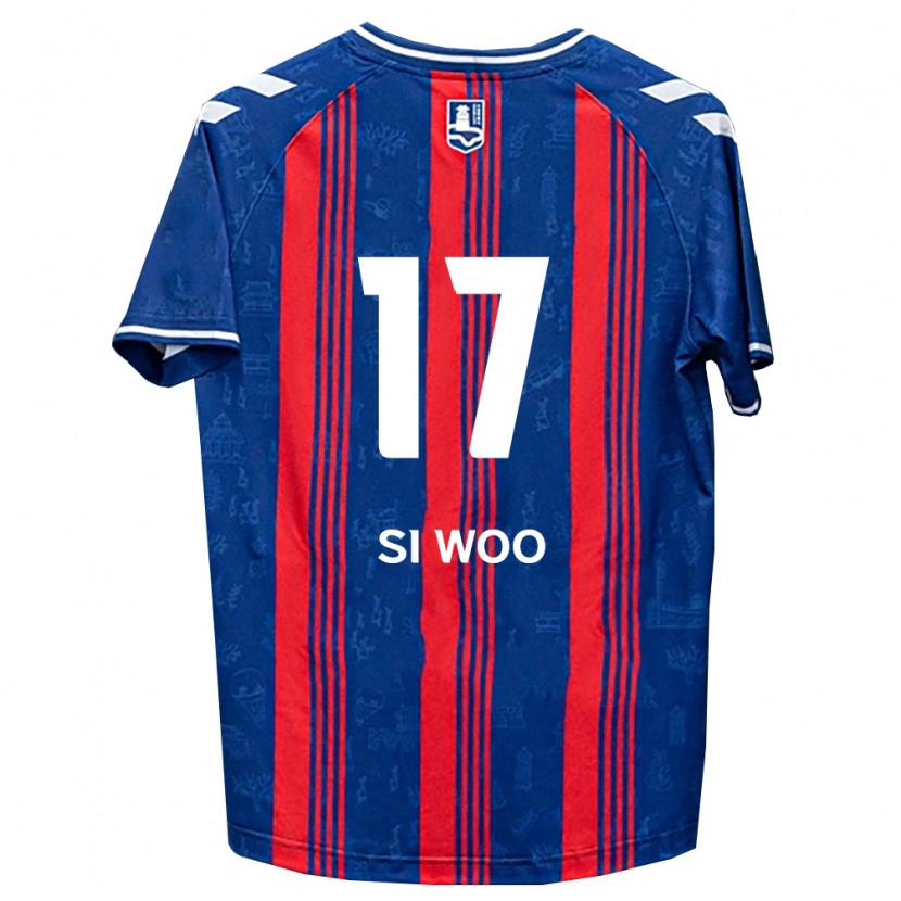 Danxen Homem Camisola Si-Woo Eom #17 Azul Vermelho Branco Principal 2026/27 Camisa