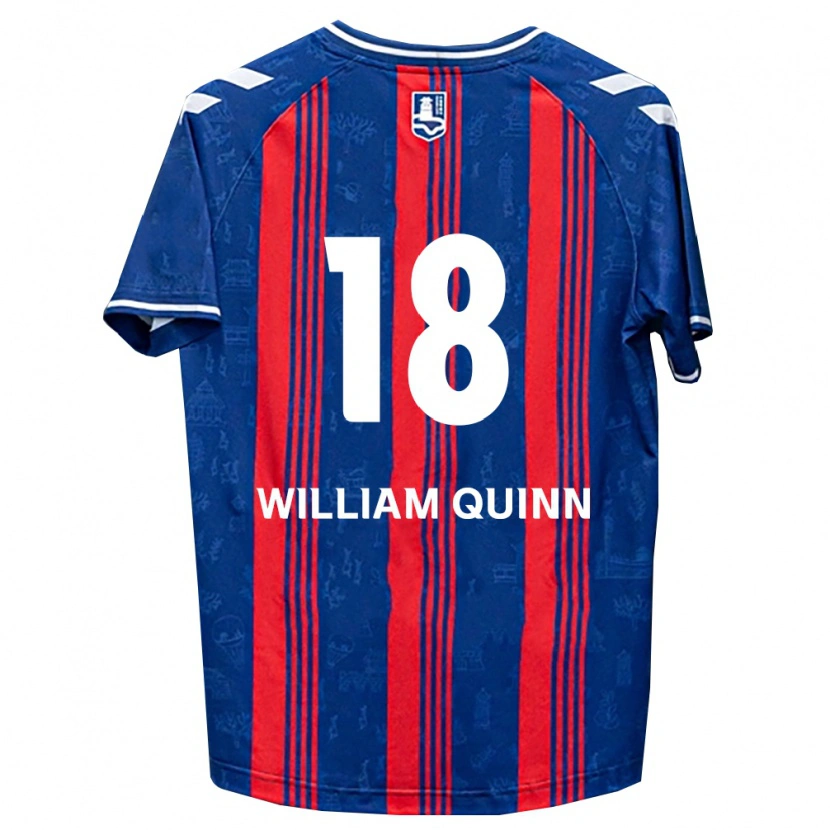 Danxen Homem Camisola Max William Quinn #18 Azul Vermelho Branco Principal 2026/27 Camisa