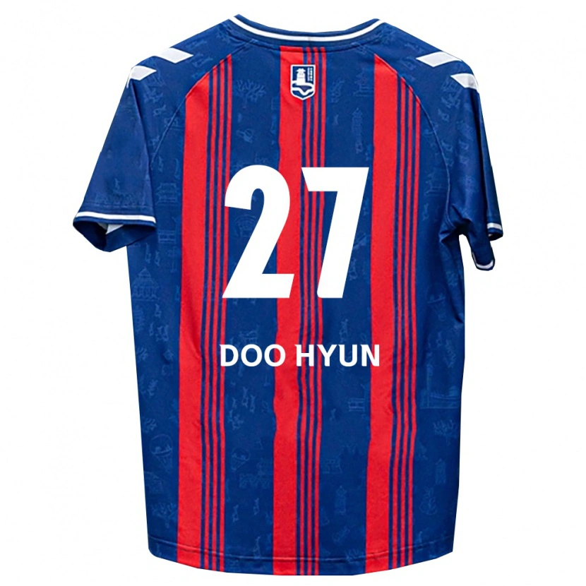 Danxen Homem Camisola Doo-Hyun Jung #27 Azul Vermelho Branco Principal 2026/27 Camisa