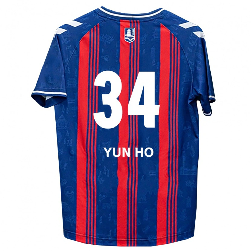 Danxen Homem Camisola Yun-Ho Jang #34 Azul Vermelho Branco Principal 2026/27 Camisa