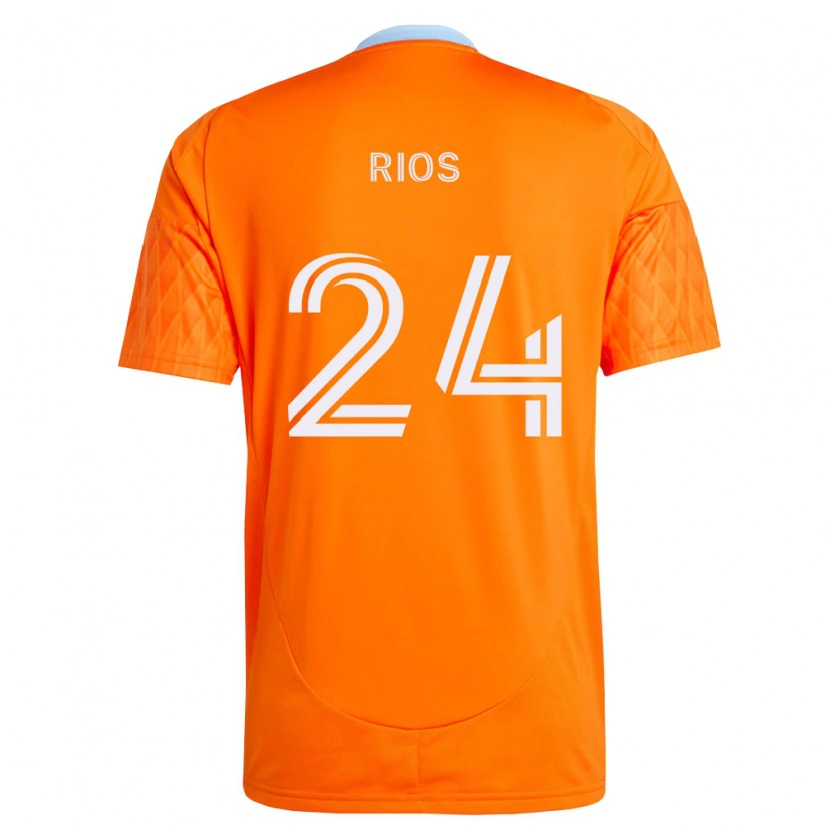 Danxen Homem Camisola Paolo Ríos #24 Laranja Branco Principal 2026/27 Camisa