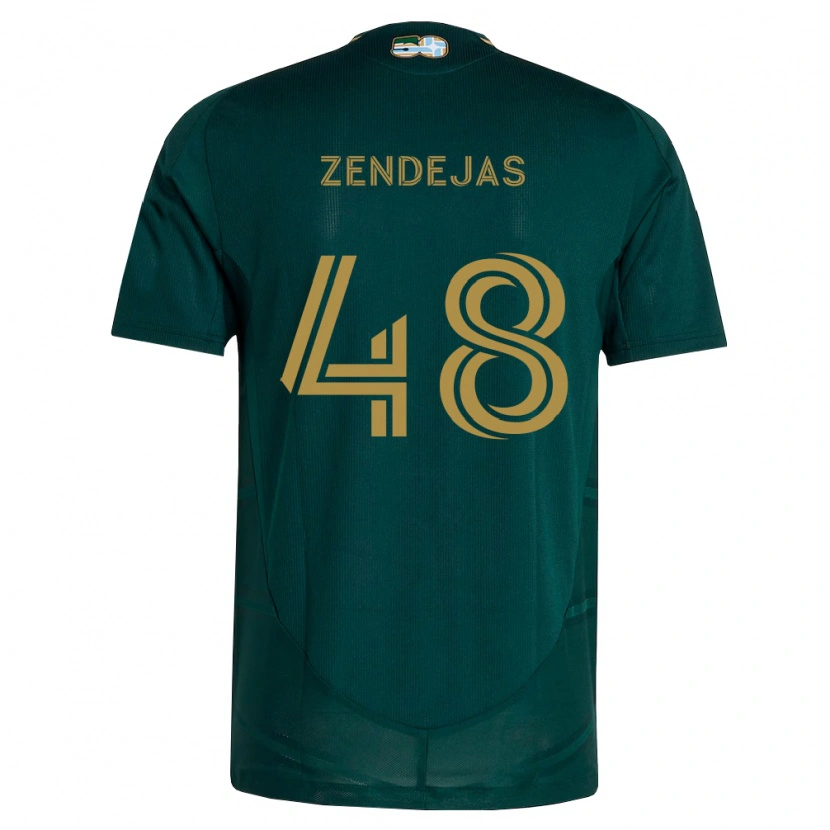 Danxen Homem Camisola Noah Zendejas #48 Verde Escuro Marrom Principal 2026/27 Camisa