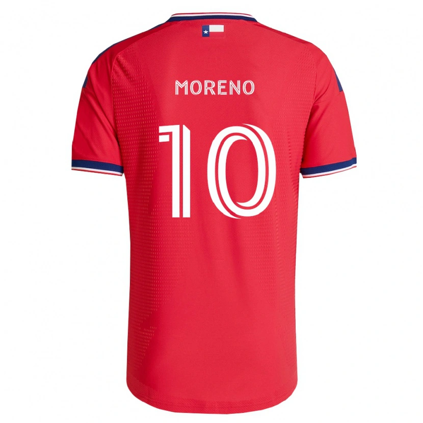 Danxen Homem Camisola Santiago Moreno #10 Vermelho Azul Branco Principal 2026/27 Camisa