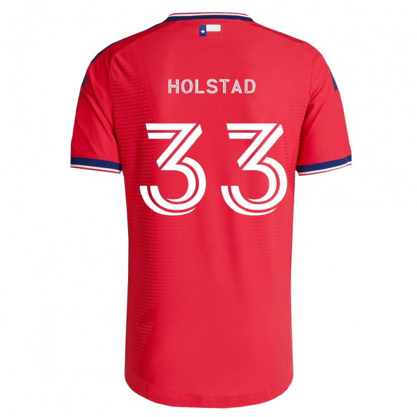 Danxen Homem Camisola Clay Holstad #33 Vermelho Azul Branco Principal 2026/27 Camisa