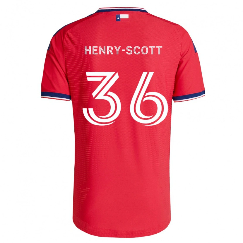 Danxen Homem Camisola Malik Henry-Scott #36 Vermelho Azul Branco Principal 2026/27 Camisa