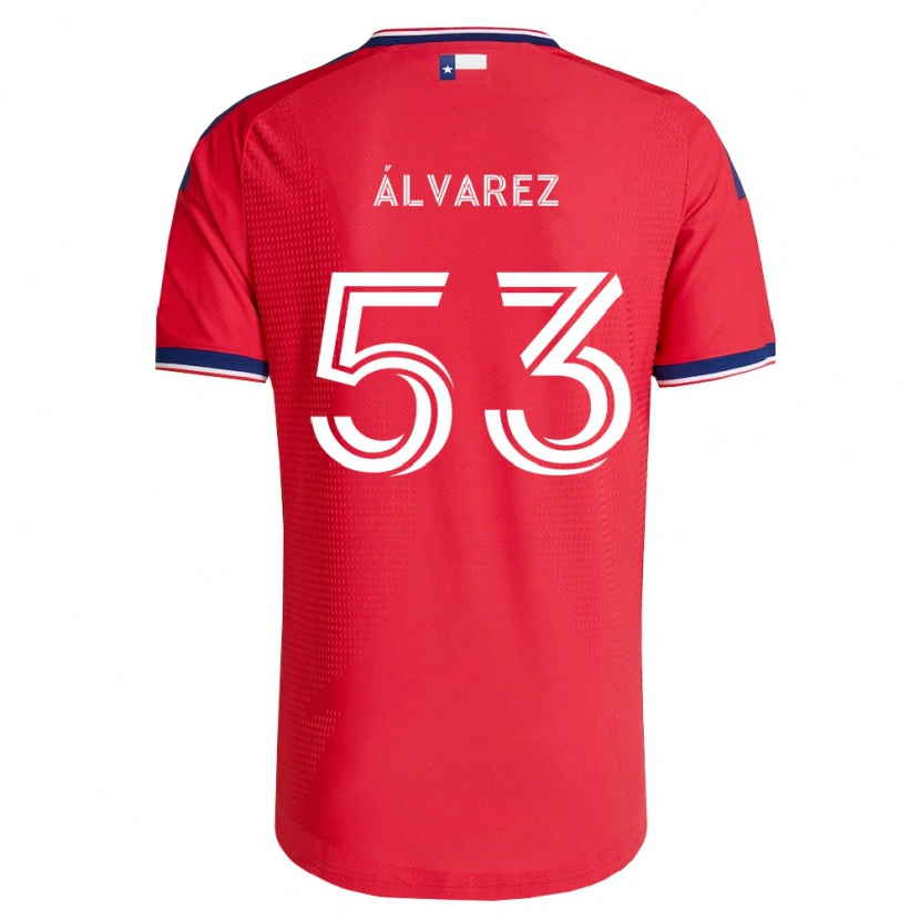 Danxen Homem Camisola Giomar Álvarez #53 Vermelho Azul Branco Principal 2026/27 Camisa