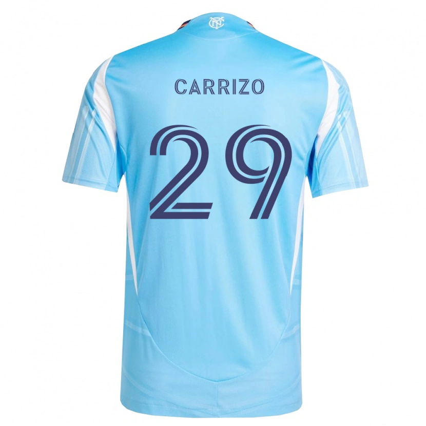 Danxen Homem Camisola Máximo Carrizo #29 Azul Celeste Branco Principal 2026/27 Camisa