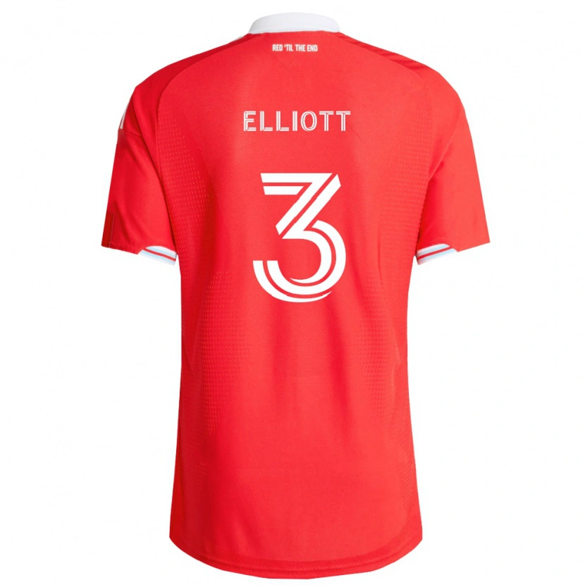 Danxen Homem Camisola Jack Elliott #3 Vermelho Azul Profundo Branco Principal 2026/27 Camisa