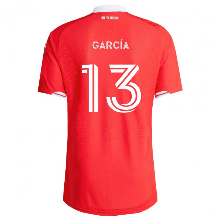 Danxen Homem Camisola Deijan García #13 Vermelho Azul Profundo Branco Principal 2026/27 Camisa