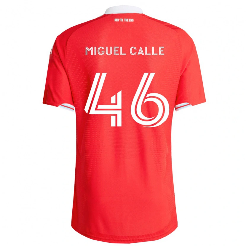 Danxen Homem Camisola Juan Miguel Calle #46 Vermelho Azul Profundo Branco Principal 2026/27 Camisa