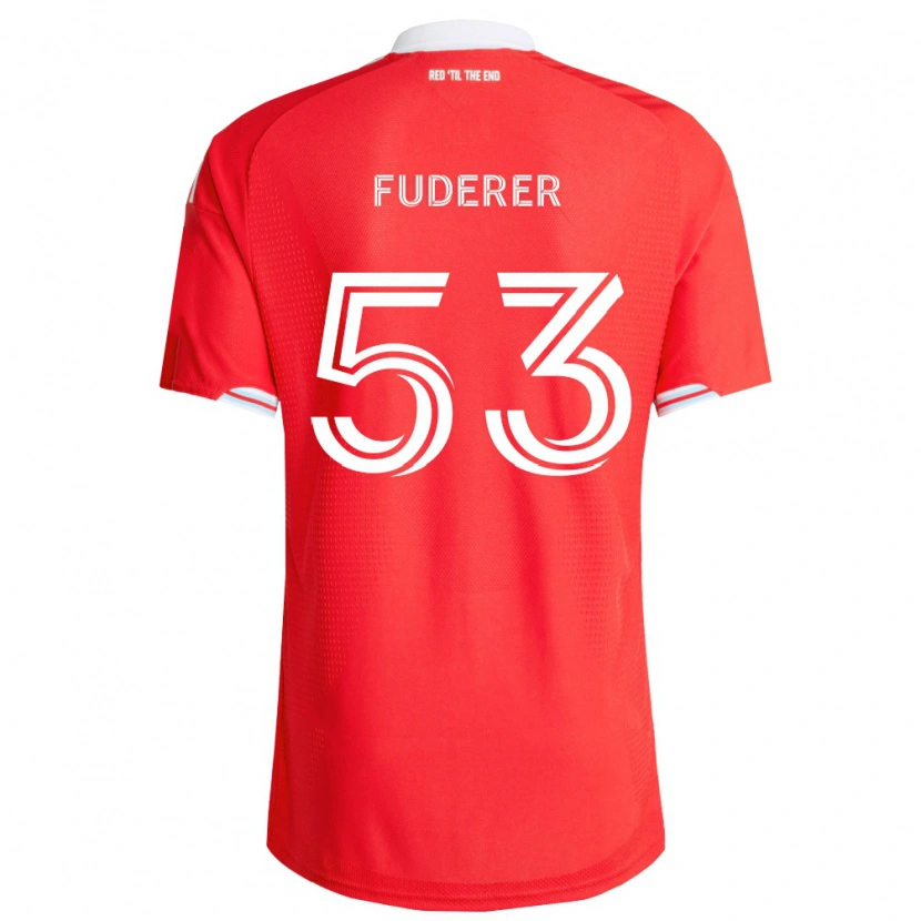 Danxen Homem Camisola Jake Fuderer #53 Vermelho Azul Profundo Branco Principal 2026/27 Camisa