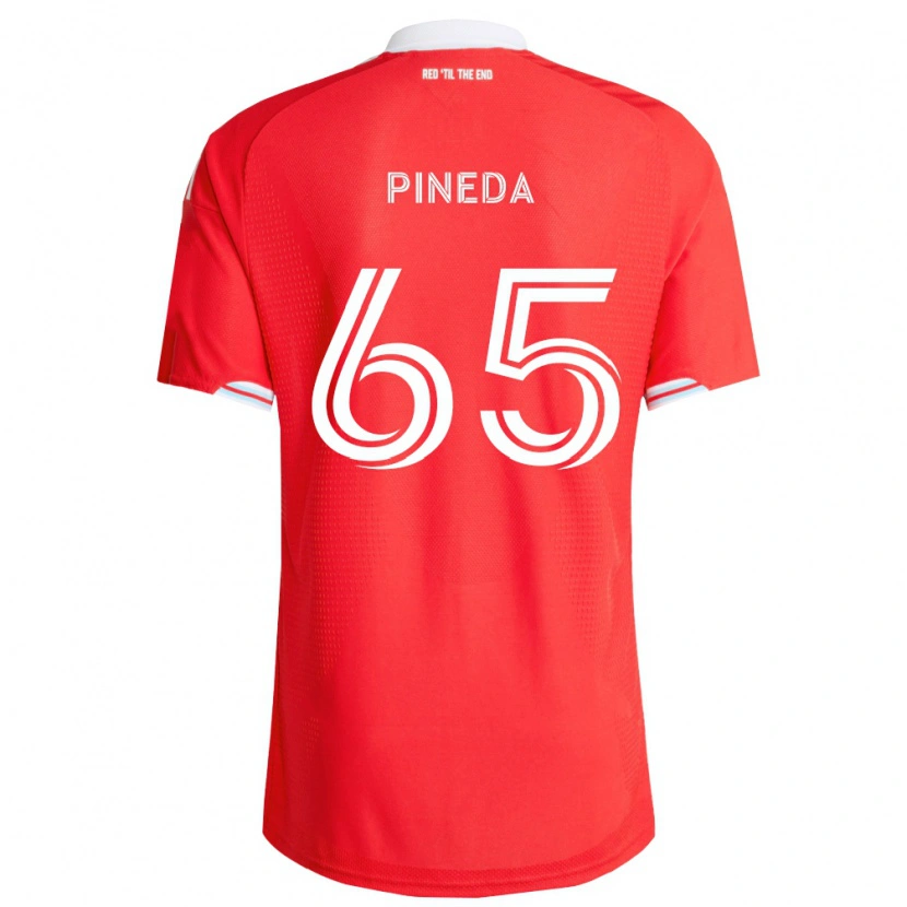 Danxen Homem Camisola Oscar Pineda #65 Vermelho Azul Profundo Branco Principal 2026/27 Camisa