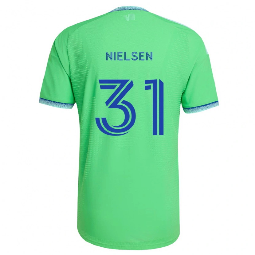 Danxen Homem Camisola Madeline Nielsen #31 Verde Azul Claro Principal 2026/27 Camisa