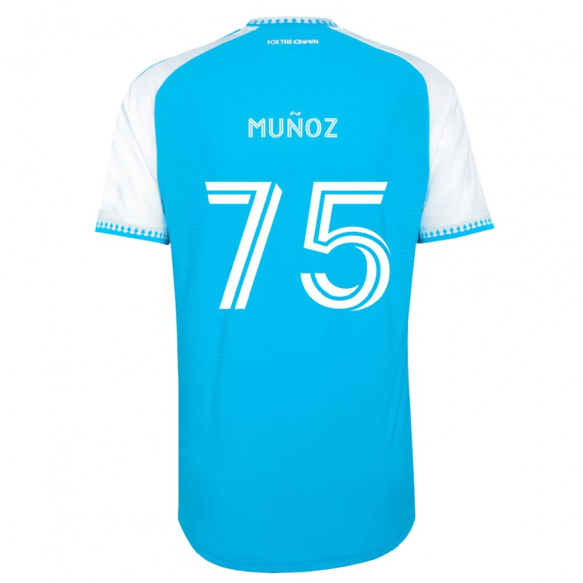 Danxen Homem Camisola Jeremiah Muñoz #75 Azul Celeste Branco Preto Principal 2026/27 Camisa