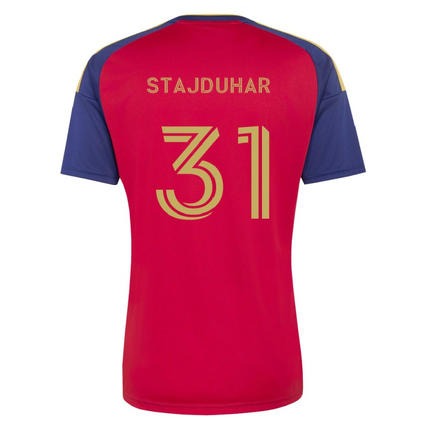 Danxen Homem Camisola Mason Stajduhar #31 Azul Real Marrom Vermelho Principal 2026/27 Camisa