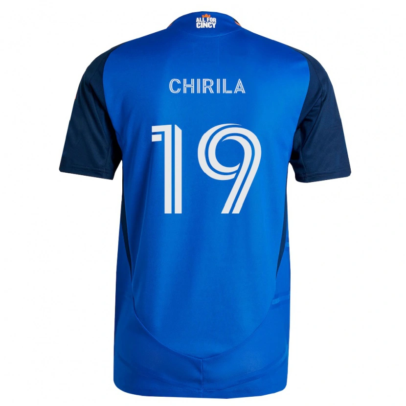 Danxen Homem Camisola Ștefan Chirilă #19 Azul Real Laranja Principal 2026/27 Camisa