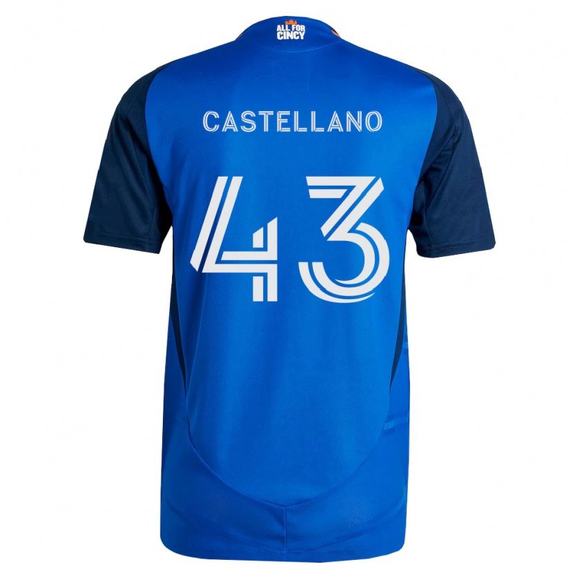 Danxen Homem Camisola Jesús Castellano #43 Azul Real Laranja Principal 2026/27 Camisa