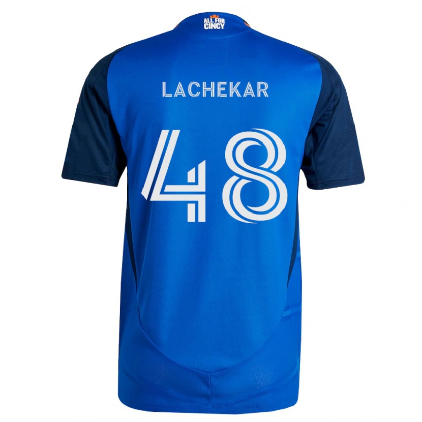 Danxen Homem Camisola Sami Lachekar #48 Azul Real Laranja Principal 2026/27 Camisa