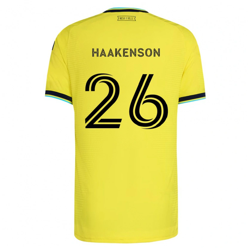 Danxen Homem Camisola Luke Haakenson #26 Amarelo Brilhante Azul Marinho Principal 2026/27 Camisa