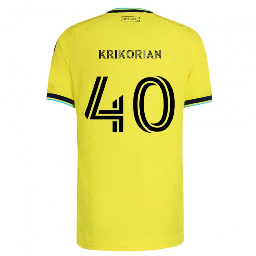 Danxen Homem Camisola Andre Krikorian #40 Amarelo Brilhante Azul Marinho Principal 2026/27 Camisa