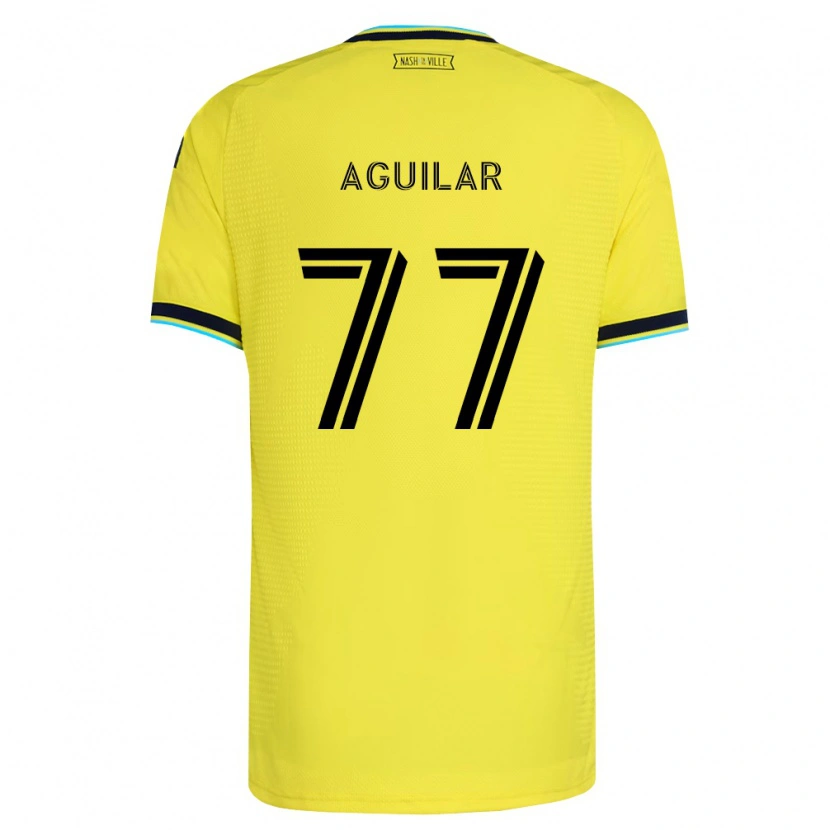 Danxen Homem Camisola Xavier Aguilar #77 Amarelo Brilhante Azul Marinho Principal 2026/27 Camisa