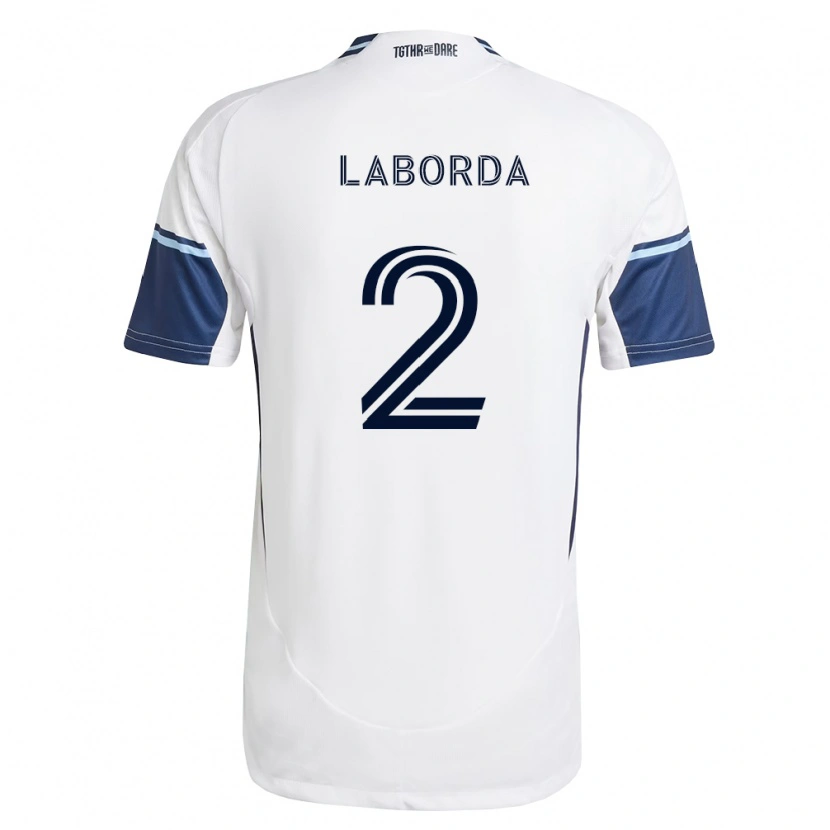 Danxen Homem Camisola Mathías Laborda #2 Branco Azul Real Principal 2026/27 Camisa
