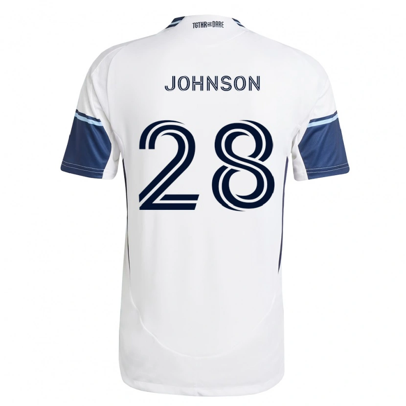 Danxen Homem Camisola Tate Johnson #28 Branco Azul Real Principal 2026/27 Camisa