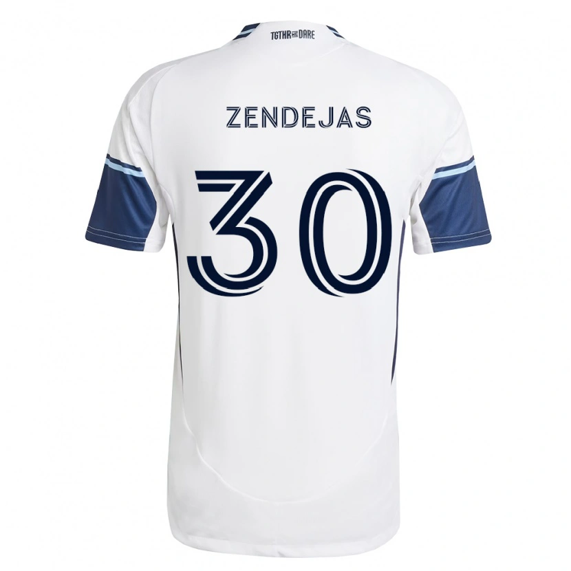Danxen Homem Camisola Adrián Zendejas #30 Branco Azul Real Principal 2026/27 Camisa