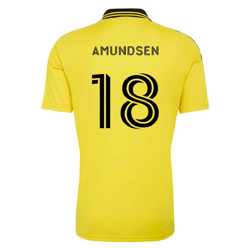 Danxen Homem Camisola Malte Amundsen #18 Amarelo Preto Principal 2026/27 Camisa