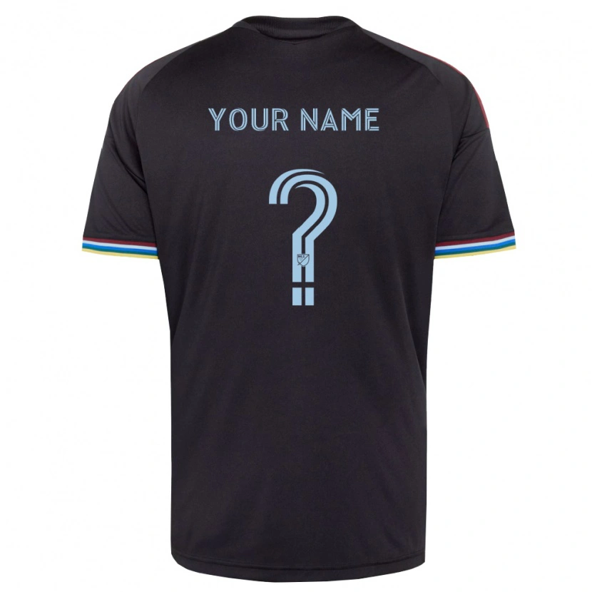 Danxen Homem Camisola Seu Nome #0 Preto Azul Celeste Principal 2026/27 Camisa