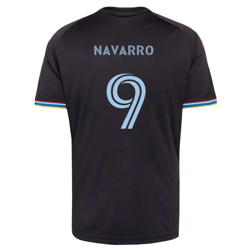 Danxen Homem Camisola Rafael Navarro #9 Preto Azul Celeste Principal 2026/27 Camisa