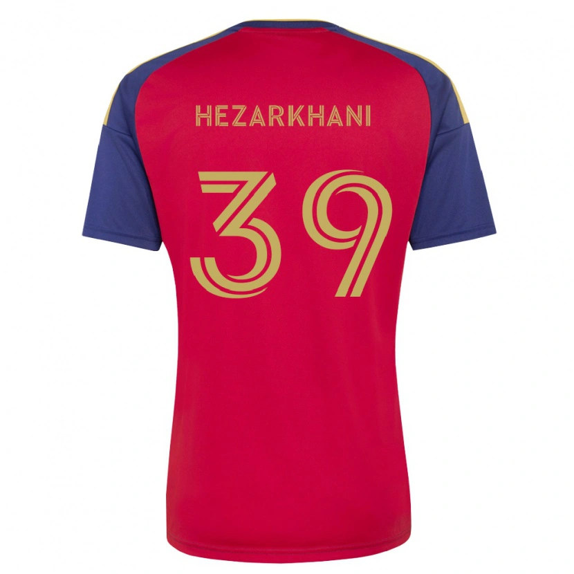 Danxen Homem Camisola Aiden Hezarkhani #39 Azul Real Marrom Vermelho Principal 2026/27 Camisa