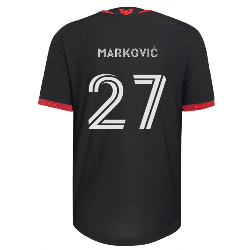 Danxen Homem Camisola Nikola Marković #27 Preto Branco Vermelho Principal 2026/27 Camisa