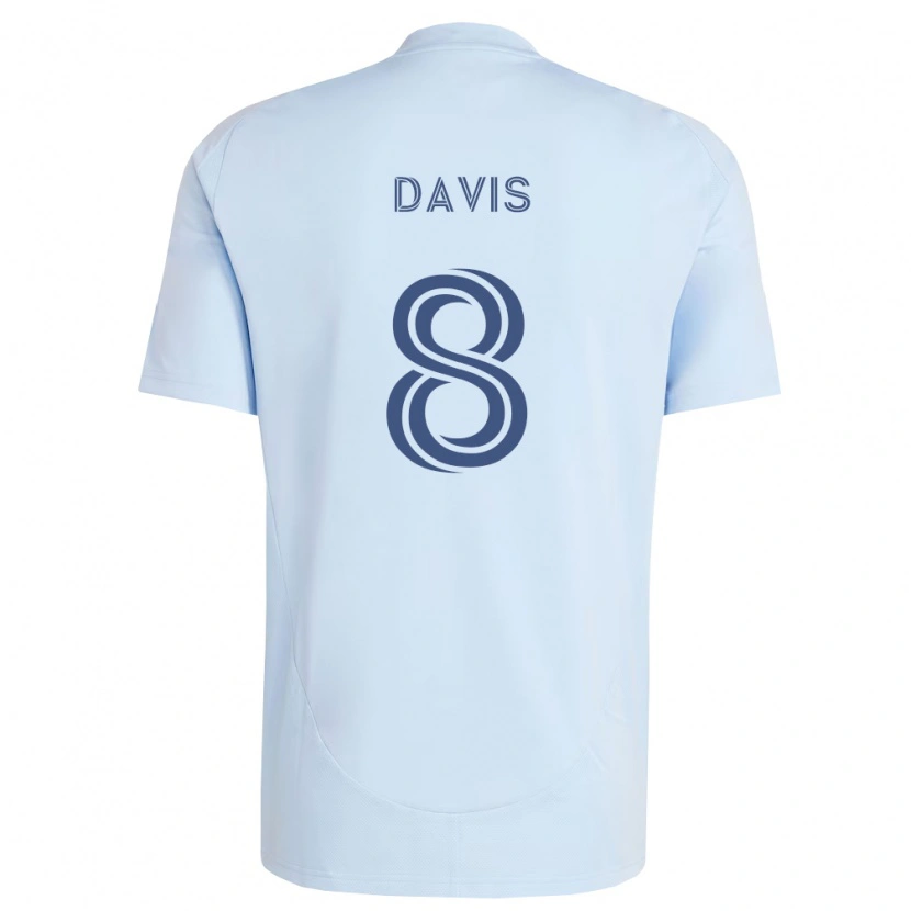 Danxen Homem Camisola Jake Davis #8 Azul Claro Cinza Claro Principal 2026/27 Camisa