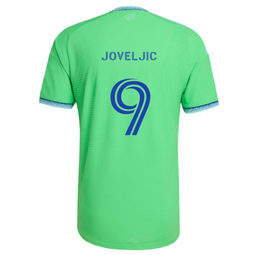 Danxen Homem Camisola Dejan Joveljić #9 Verde Azul Claro Principal 2026/27 Camisa