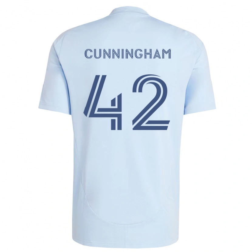 Danxen Homem Camisola Alex Cunningham #42 Azul Claro Cinza Claro Principal 2026/27 Camisa