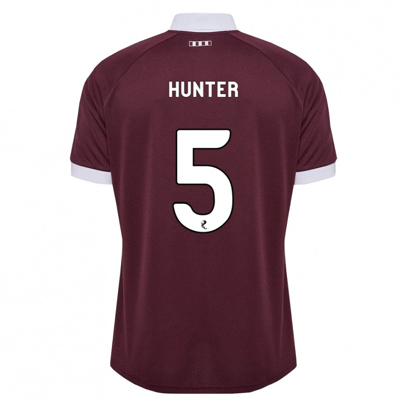 Danxen Homem Camisola Georgia Hunter #5 Branco Borgonha Principal 2026/27 Camisa