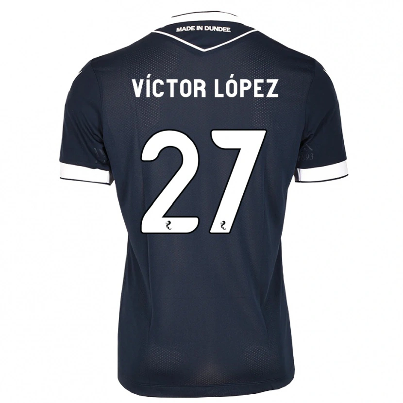 Danxen Homem Camisola Victor Lopez #27 Azul Meia-Noite Branco Principal 2026/27 Camisa