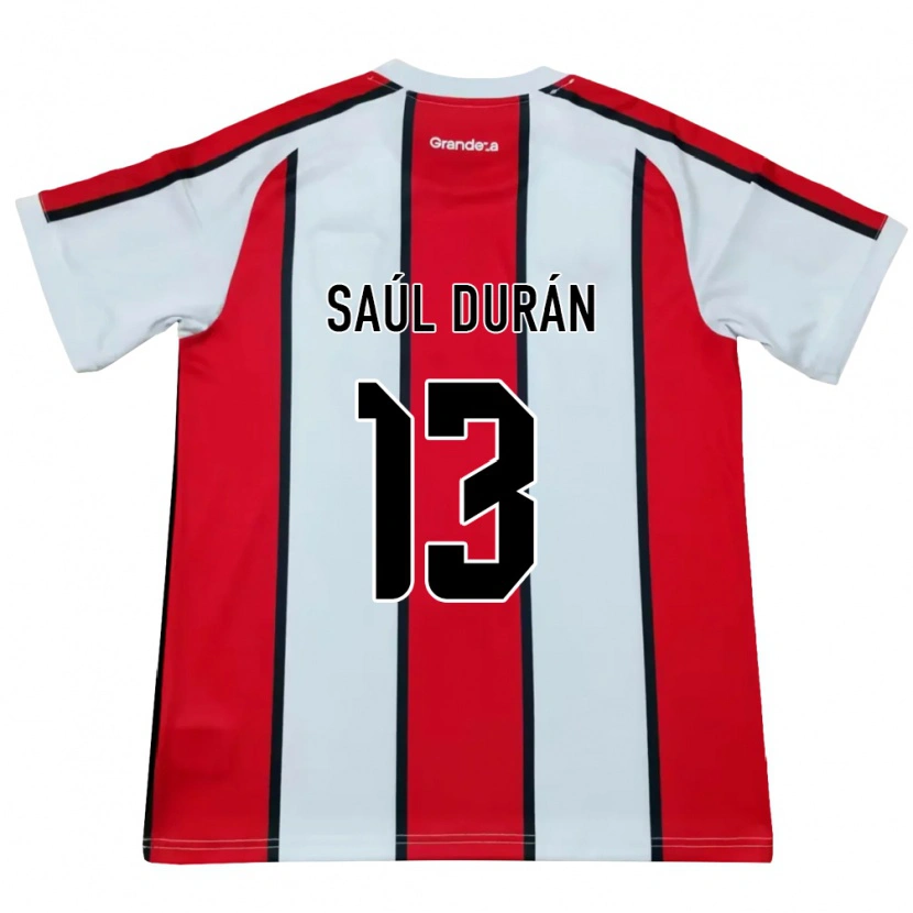 Danxen Homem Camisola Saúl Durán #13 Branco Vermelho Preto Alternativa 2026/27 Camisa