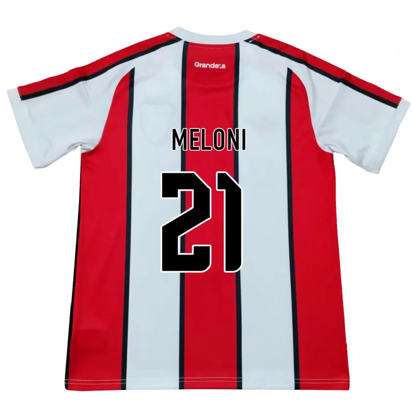 Danxen Homem Camisola Santiago Meloni #21 Branco Vermelho Preto Alternativa 2026/27 Camisa
