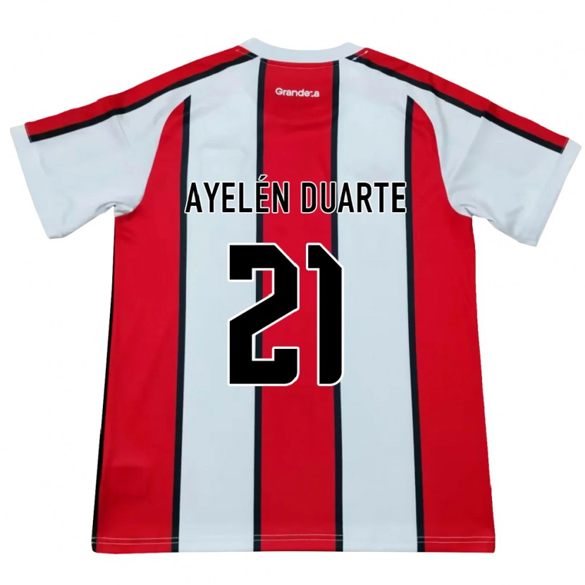 Danxen Homem Camisola Camila Ayelén Duarte #21 Branco Vermelho Preto Alternativa 2026/27 Camisa