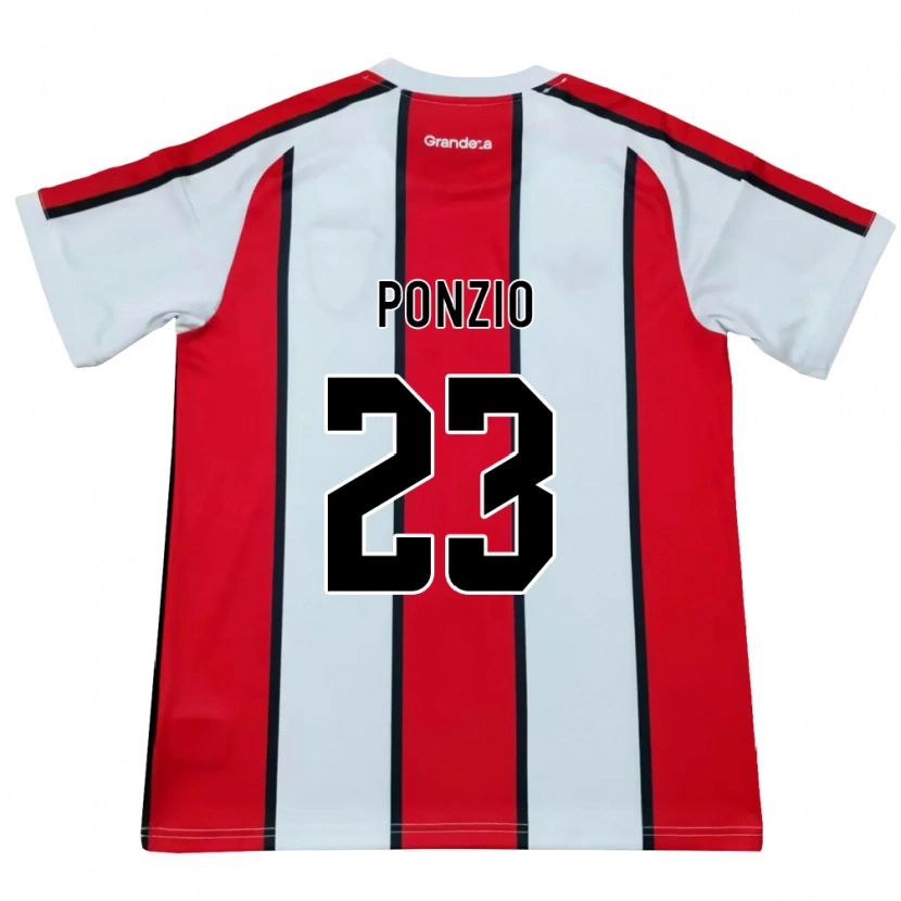 Danxen Homem Camisola Leonardo Ponzio #23 Branco Vermelho Preto Alternativa 2026/27 Camisa
