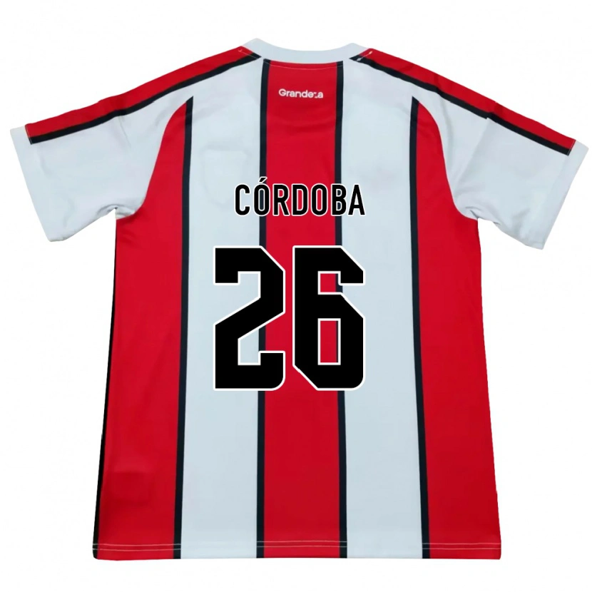 Danxen Homem Camisola Sol Córdoba #26 Branco Vermelho Preto Alternativa 2026/27 Camisa