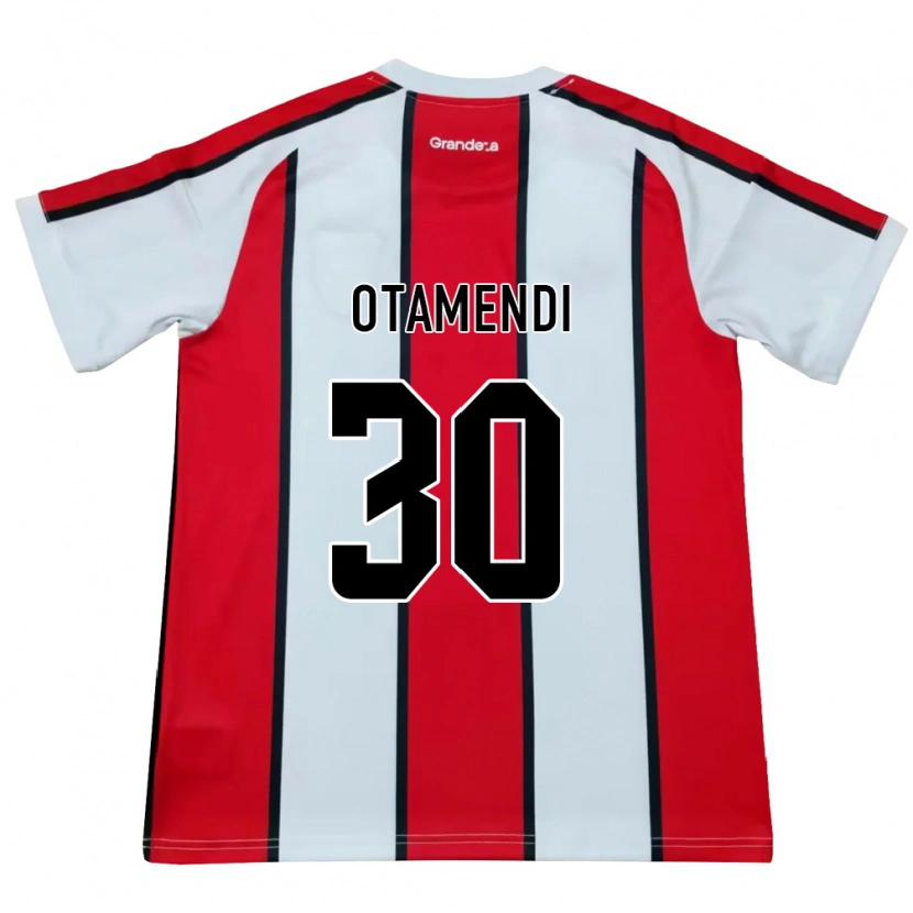 Danxen Homem Camisola Nicolás Otamendi #30 Branco Vermelho Preto Alternativa 2026/27 Camisa